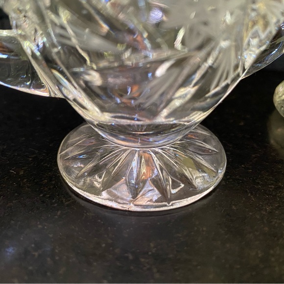 Sugar Creamer Set with Tray - Crystal Clear Industries/Poland -Hand Cut Crystal - Picture 5 of 11
